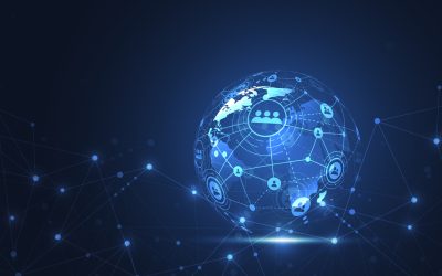 Global network connection. World map point and line composition concept of global business. Vector Illustration