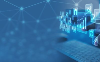 Analyst working with Business Analytics and Data Management System on computer to make report with KPI and metrics connected to database. Corporate strategy for finance, operations, sales, marketing