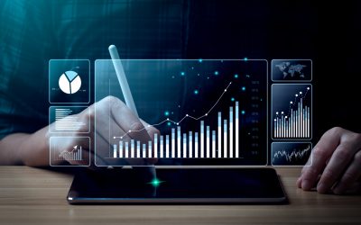 Businessman analyzing business enterprise data management, Business analytics with charts, metrics and KPIs to performance organization. Corporate strategy for finance, operations, sales, marketing