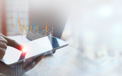 Businessman using tablet analyzing business data and financial report, economic growth graph chart. Business planning and strategy. Analysing trading of exchange. Financial and banking.