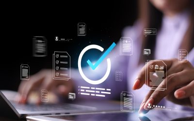 Businesswoman Take an assessment, Check list, questionnaire, evaluation, filling out an online survey form. Answer the test questions. online survey exam Choosing the right answer in the exam,