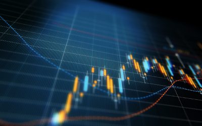 Financial data analysis graph showing search findings. Selective focus. Horizontal composition with copy space.